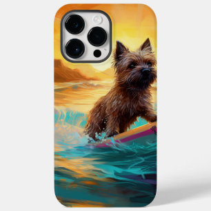 Pintura de Surf na Praia do Cairn Terrier