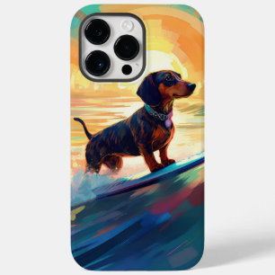 Pintura de surfe na praia de Dachshund