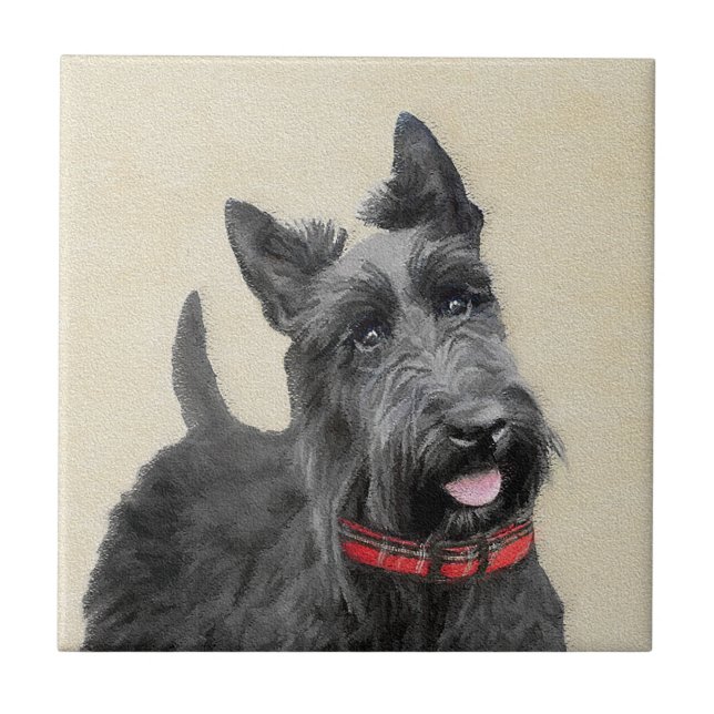 Pintura de Terrier escocês - Arte de cão original  (Frente)