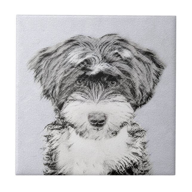 Pintura de Terrier Tibetano - Arte de cão original (Frente)