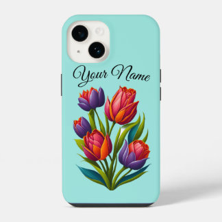 Pintura de Tulipas - Capinha de iPhone Verde Perso