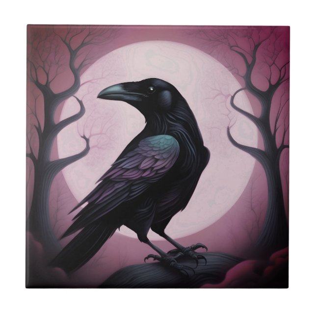 Pintura de um corvo preto  (Frente)