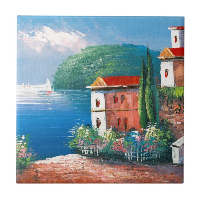 Pintura de uma casa de campo de beira-mar em (Frente)