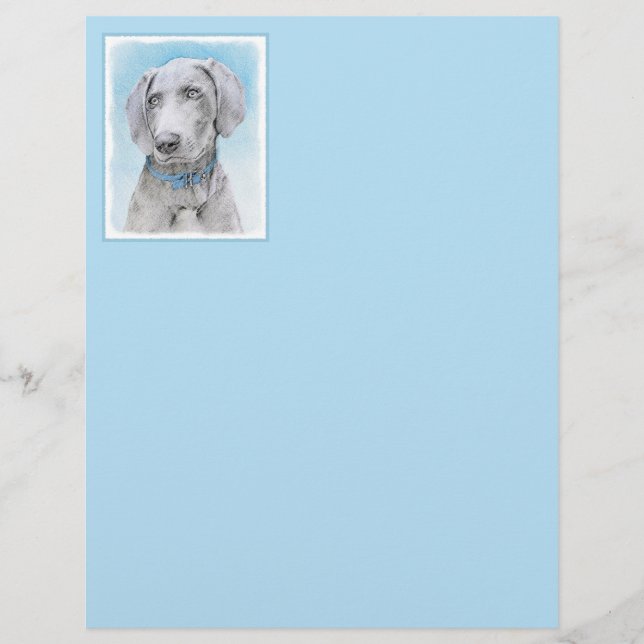 Pintura de Weimaraner - Arte de Cachorro Original (Frente)