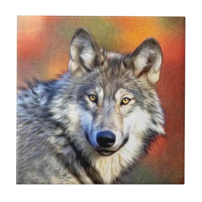 Pintura de Wolf Art Cinza (Frente)