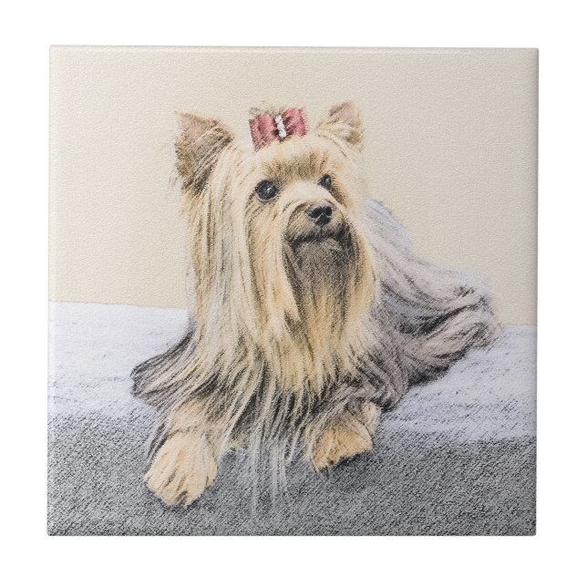 Pintura de Yorkshire Terrier - Arte de Cachorro Or (Frente)