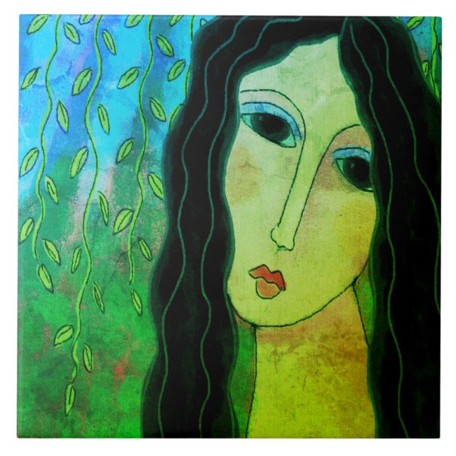 Pintura Digital Abstrata Colorida de uma Mulher (Frente)