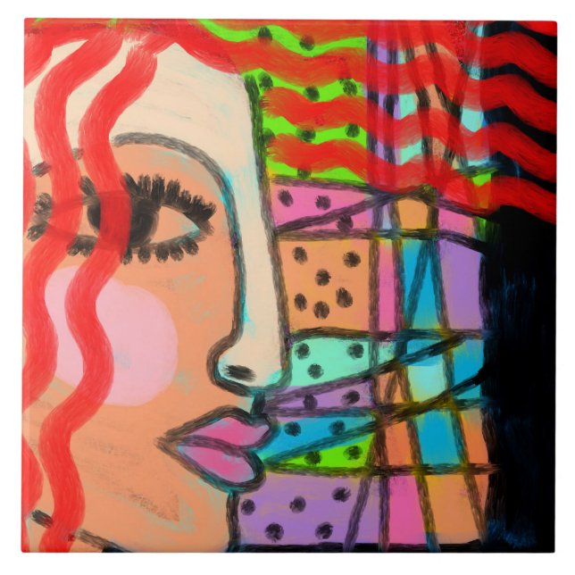 Pintura Digital Abstrata em Vidro Colorido (Frente)