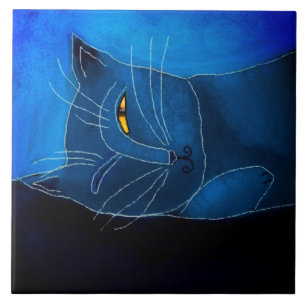 Pintura digital Abstrato de Naufrágio de Gato Azul