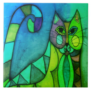 Pintura digital Abstrato do Calico Cat