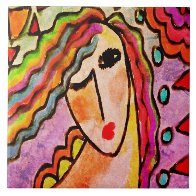 Pintura digital Abstrato original de uma mulher (Frente)