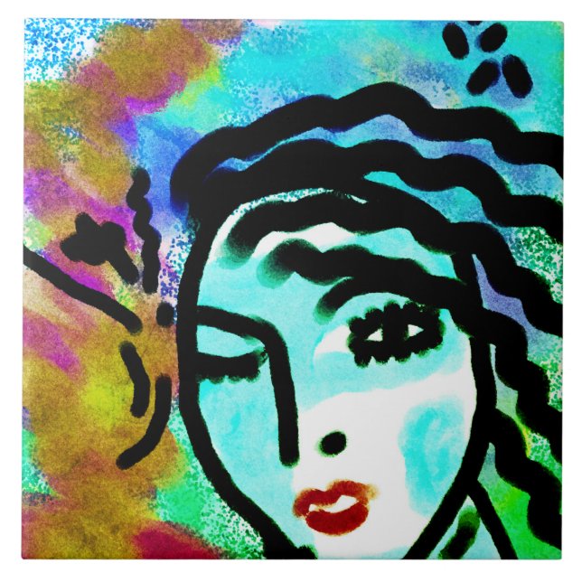 Pintura digital Abstrato original de uma mulher (Frente)