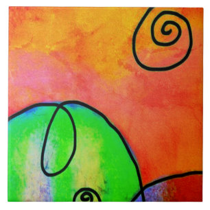 Pintura digital Colorida do Abstrato Hill