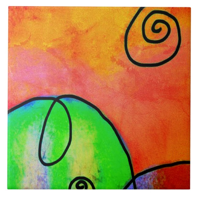 Pintura digital Colorida do Abstrato Hill (Frente)