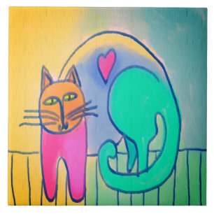 Pintura digital com Abstrato de gato móvel