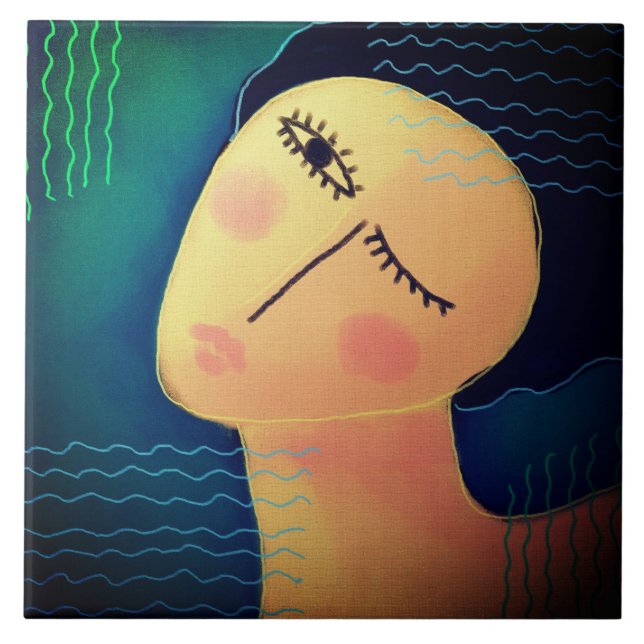 Pintura digital de Abstrato noturna de uma mulher (Frente)