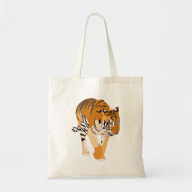Pintura digital de Bolsas de canvas de tigres (Frente)