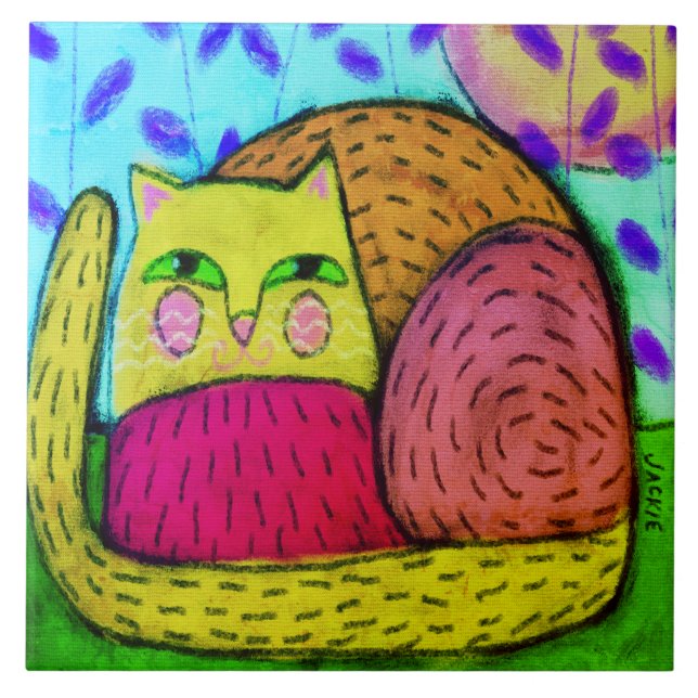 Pintura digital do Abstrato do Gatinho bonito (Frente)