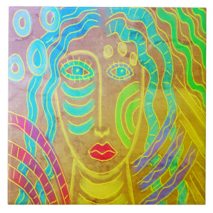 Pintura digital funky Abstrato de uma mulher