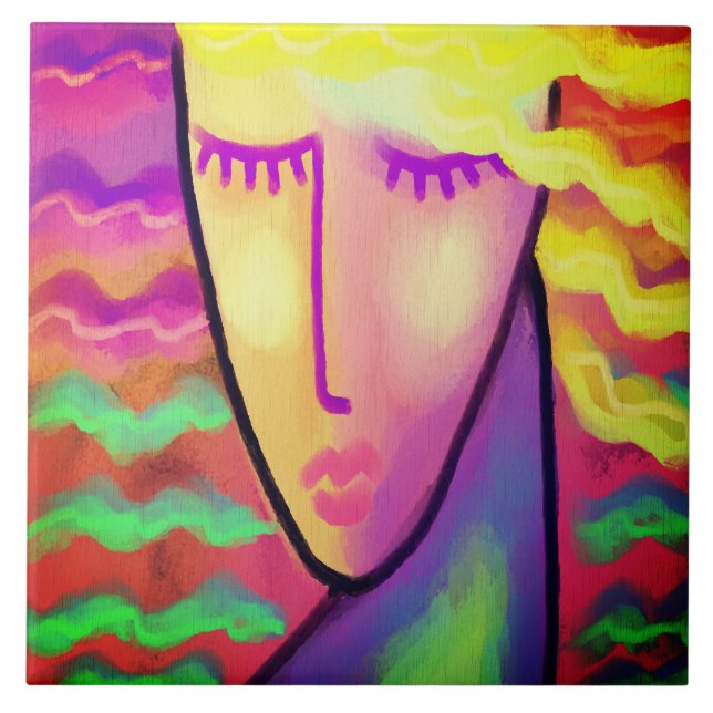Pintura digital funky Abstrato de uma mulher (Frente)