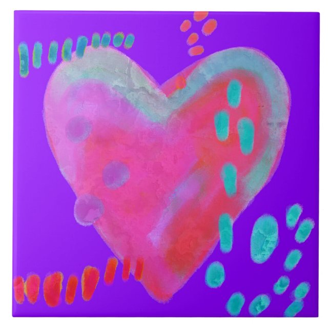Pintura digital funky Abstrato Heart (Frente)