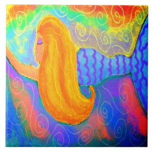 Pintura digital funky Abstrato Mermaid