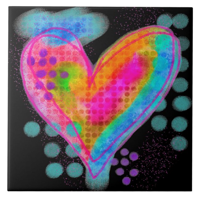 Pintura digital Happy Heart Abstrato (Frente)