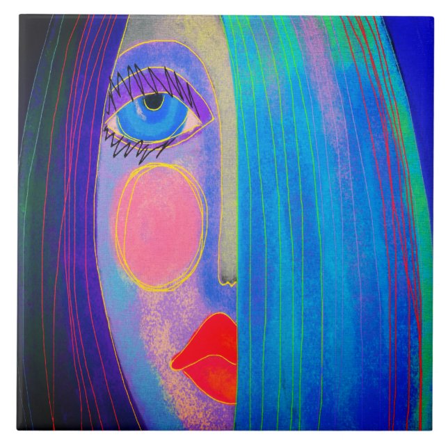 Pintura digital misteriosa Abstrato de uma mulher (Frente)