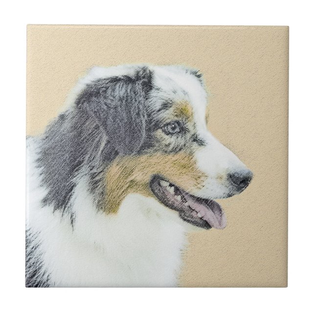 Pintura do Australian Shepherd - Arte Original de  (Frente)