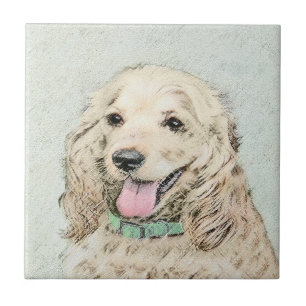Pintura do Cocker Spaniel Buff - Arte Original par