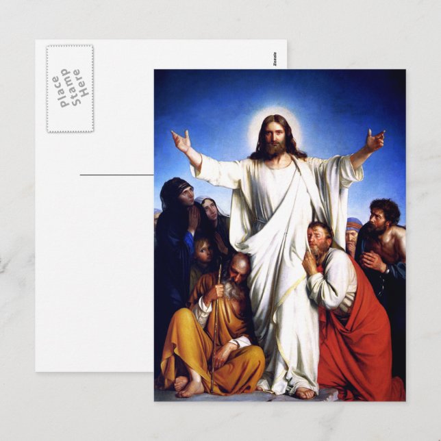 Pintura do "Consolador". Cartões postais de Páscoa (Frente/Verso)