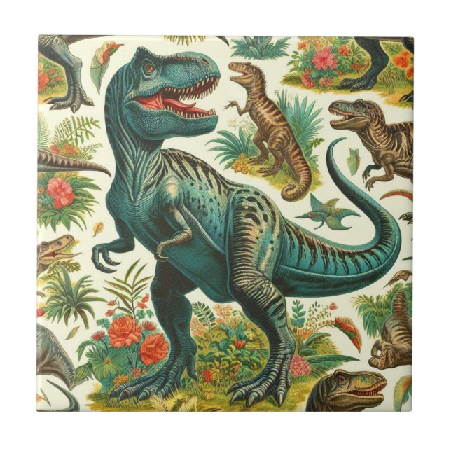Pintura do Dinossauro Vintage (Frente)