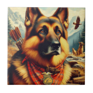 Pintura do German shepherd Vintage
