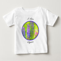 Pintura Do Lupine - Camiseta De Bebê De Arte Flor 