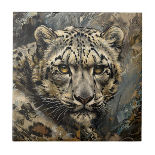 Pintura do óleo de Leopardo da Neve