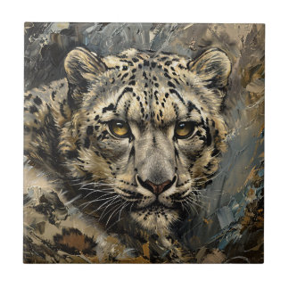 Pintura do óleo de Leopardo da Neve