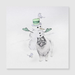 Pintura do Papai Noel Keeshond Natal Cachorro Arte