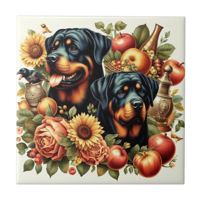 Pintura do Rottweiler Retro (Frente)