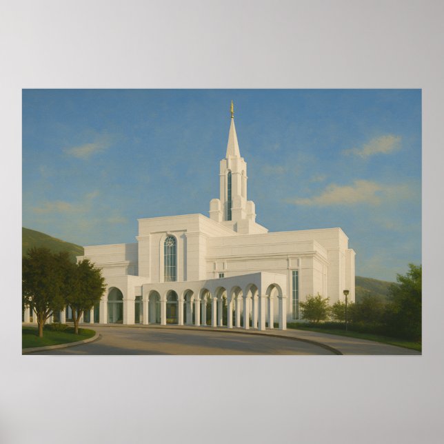 Pintura do Templo de Bountiful Utah™ Poster de Art (Frente)