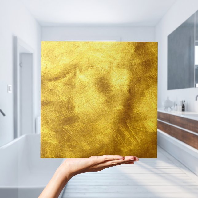 pintura dourada (gold tile with modern golden paint effect)