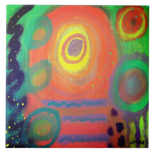 Pintura em acrílico com Abstrato funky