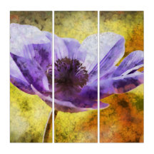 Pintura em acrílico da flor Mauve Anemone