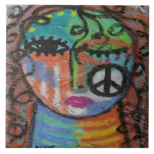 Pintura em acrílico do Abstrato da Paz na OSB