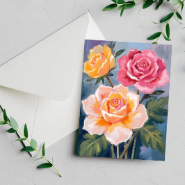Pintura em Aquarela Floral de Rosa da Primavera Ca