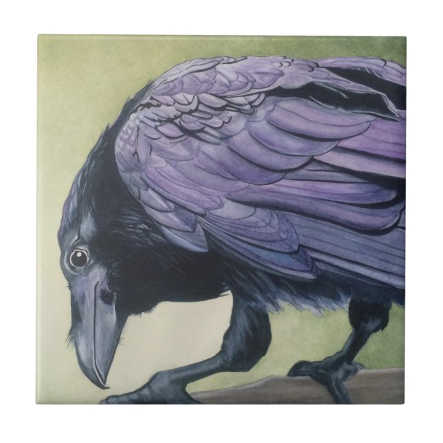 Pintura em Aquarela Original de Crow Raven (Frente)