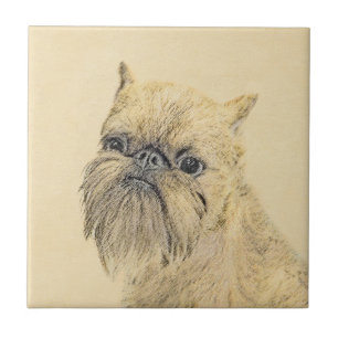 Pintura em Bruxelas Griffon - Arte original de cãe