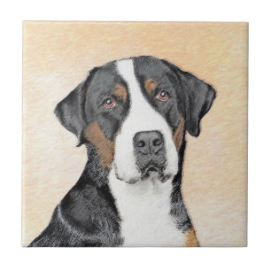 Pintura em Cachorro na Grande Montanha Suíça - A