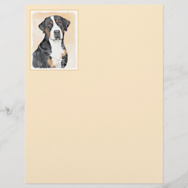 Pintura em Cachorro na Grande Montanha Suíça - Art (Frente)