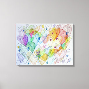 Pintura em Canvas de Corações Comunitárias