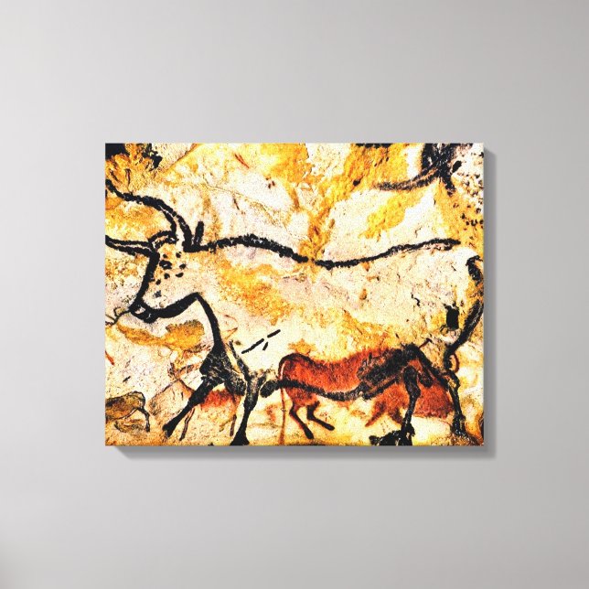 Pintura em Caverna Lascaux da Vaca na canvas (Frente)